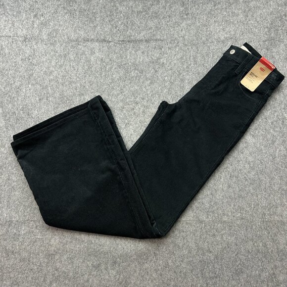Levi's Ribcage Bell Flare High Waist Corduroy Pants Women's Size 26 Black NWT - Picture 1 of 15